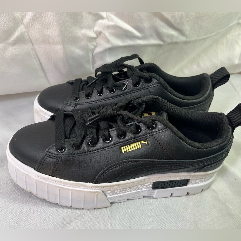 PUMA Cali Court Big Kids' Leather Sneakers Black 6C